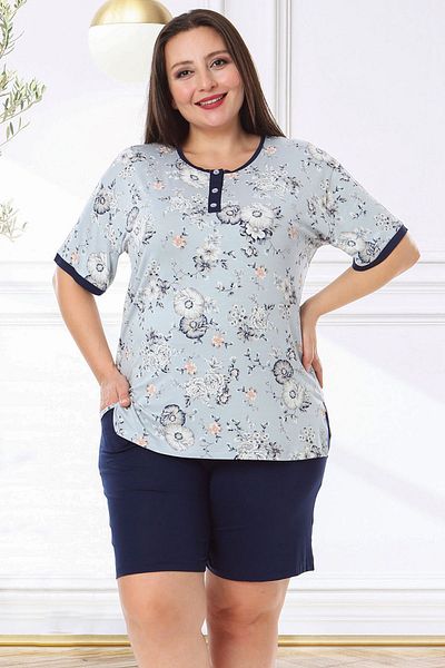Bella Linda Set pijamale de damă cu pantaloni scurți mărimi plus