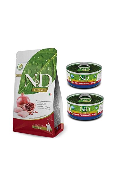 N&D Nd Prime Kitten Tahılsız Tavuklu Ve Narlı Yavru Kedi Maması 1,5 Kg + 2 Ad...