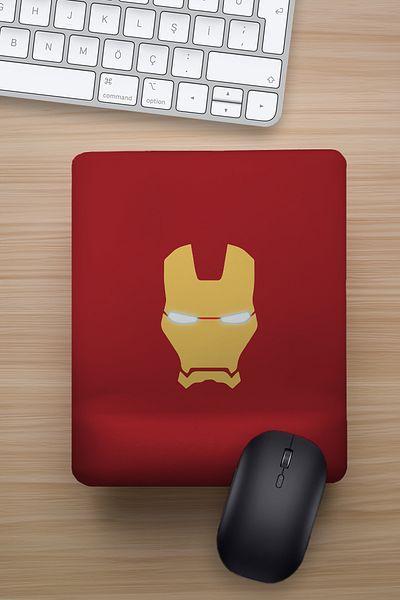 Ludios Подложка за мишка Ironman Red Gift - Опора за китката, Забавен дизайн