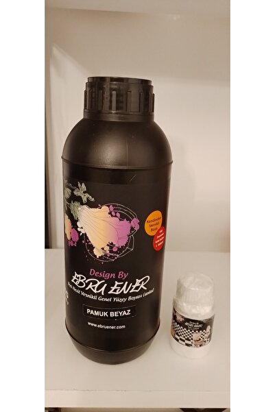 Ebru Ener Vernikli Genel Yüzey Boyası (Anka) Pamuk Beyaz 1000 gr. ve Katkı Ma...