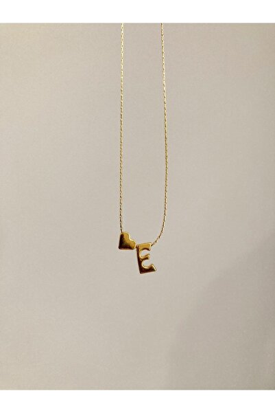 SWORDS CONCEPT Altın Kaplama Kalpli E Harfli Kolye