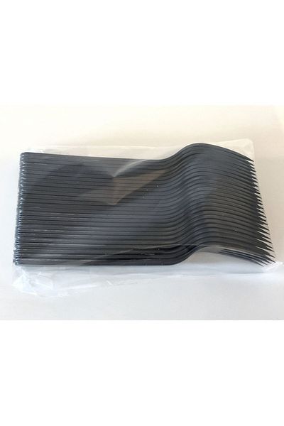 wellpack Plastic Fork Luxury Hard 100 Pieces Black