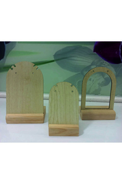 Tiydem Küpe ve Kolye Teşhir Standı, Masaüstü Takı Organizeri, Ahşap Takı Serg...