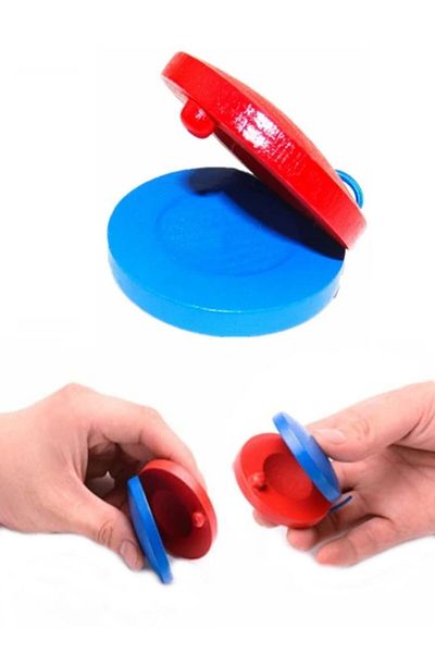 Hyd 2 Pieces Palm Wooden Castanet Percussion Rhythm Instrument Instrument Educational Toy
