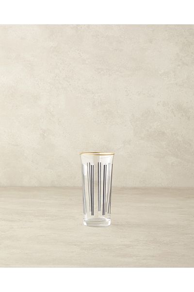 English Home Modern Line Glass - 3-Piece Black Coffee Side Water Glass