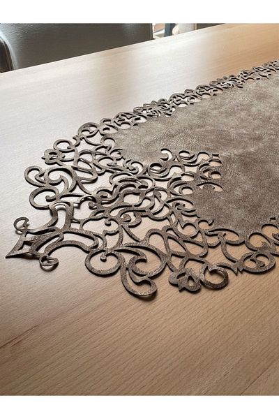 Ergüven Home Τραπέζι Runner Ύφασμα Milky Brown Suede Fine Cut Μέγεθος τραπεζιού 40x140cm