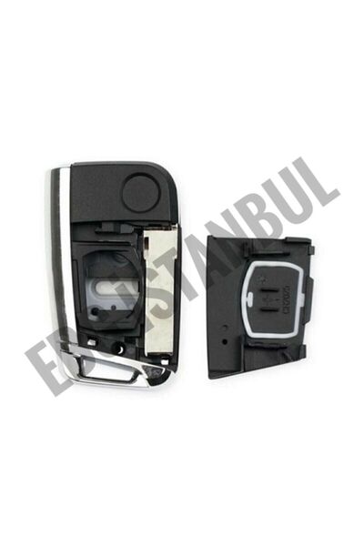 EBG İSTANBUL Volkswagen Polo-Golf 7-Škoda-Seată Carcasă de telecomandă pliabilă cu 3 butoane (cromată) cu logo
