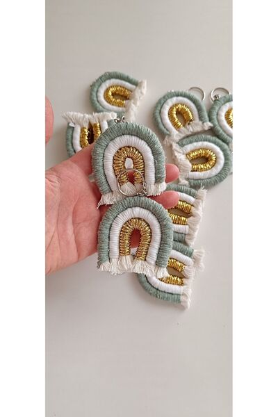 Büşra Uynk 30 قطعة من سلسلة مفاتيح مكرامية قوس قزح أو تصميم مغناطيس للأسف