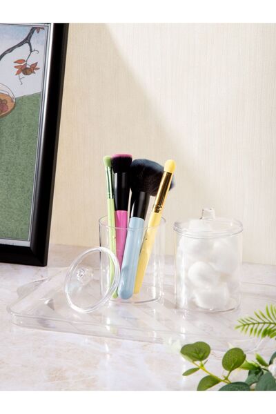 MİLANO HOME 4-Piece Bathroom Organizer - Cotton Ear and Floss Makeup Organizer