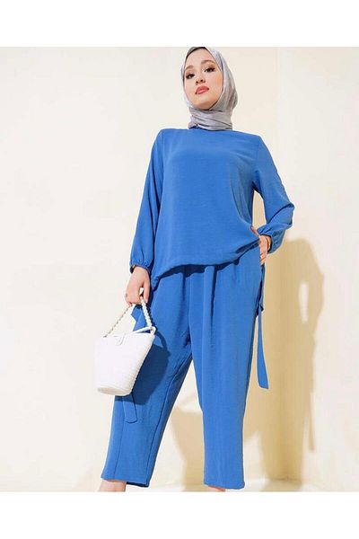 modasindoma Γυναικείο Σετ Shalwar με κορδόνια μπροστά και μπράτσα