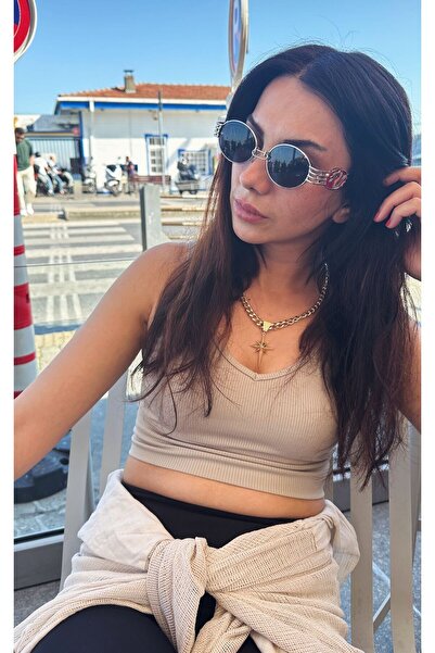 By Design Sunglasses Gümüş Ejderha Figürlü Tasarım Design Güneş Gözlüğü Ada18