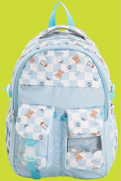 Uniquerrs Geantă de școală impermeabilă unisex colorată - Rucsac în carouri