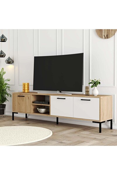 Mezza 1594 Aurora (METAL AYAKLI) Tv Ünitesi Sepet - Beyaz