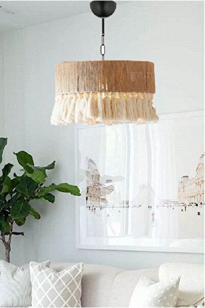 571 Store Sevim Avize Doğal Jüt Halat El YAPIMI Decoratif Pamuk İpli Avize