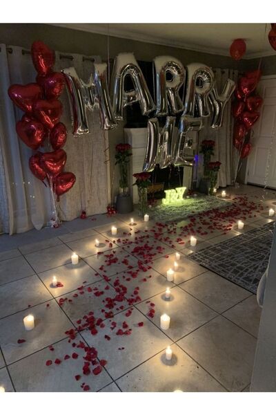 MFM Set de baloane din folie de argint pentru petrecere Marry Me