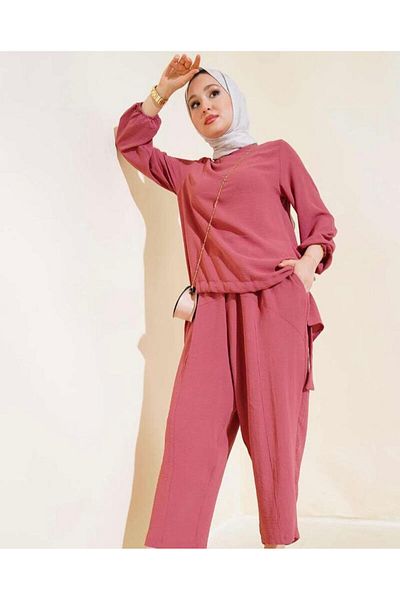 modasindoma Γυναικείο Σετ Shalwar με κορδόνια μπροστά και μπράτσα