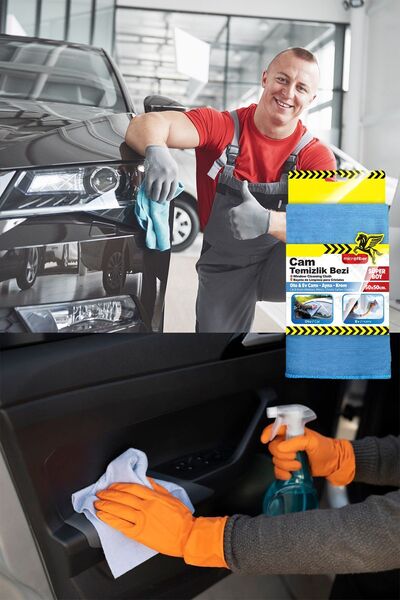 BYENS Araç Kurulama Bezi Oto Bez ve Sünger Mikrofiber Temizleme Yıkama Cam Ar...