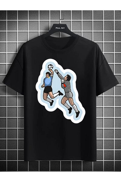 Pisa Art Μπλουζάκι Unisex Maradona - Προσαρμοσμένο σχέδιο, Χέρι του Θεού, Απολαυστής