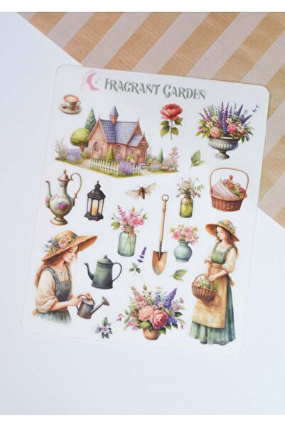 sticker Fragrant Garden Şeffaf Sticker / Scrapbook, Planner, Ajanda, Journal