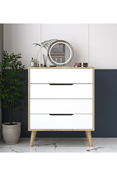 VM VERTEX MOBİLYA Flora Şifonyer 4 Çekmeceli Yatak Odası Bebek Odası Safir Me...