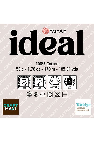 Yarnart Ideal - Νήμα Πλεκτομηχανής Χεριού Λευκό-220