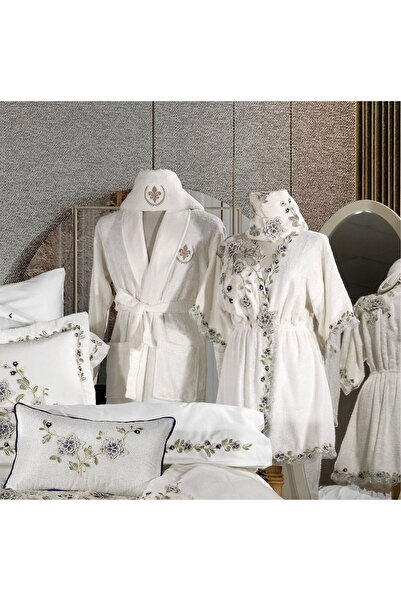 Antepiş Home Azur 23 Parça Krem / Lacivert Premium Çeyiz Seti