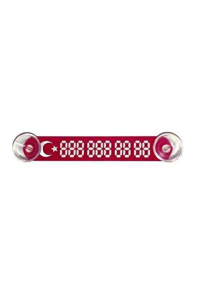 YeniDünyaOto Red-white Moon Star Vehicle Parking Phone Number Wire No Display Number Ydnmr011