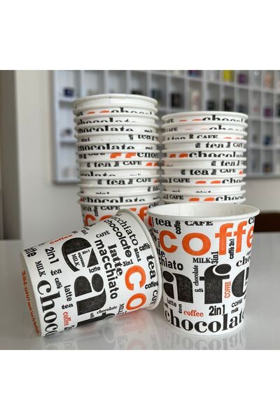 BENCUP Karton Bardak 250 Adet 4 Oz Espresso/türk Kahvesi Bardağı