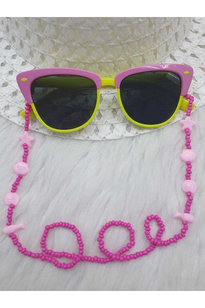 HAPPY HANDMADE Bead Detailed Heart Glasses Chain for Girls - Gift, Card