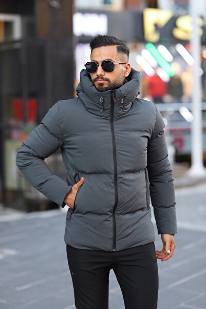 MEECY MAN Men's Lined Hooded Water and Windproof Puffer Coat