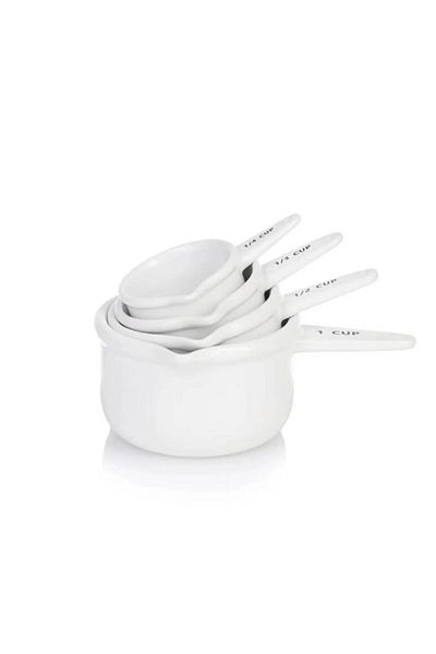 KRD Home White Loza 4-Piece Ceramic Size Set