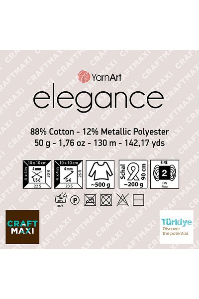 Yarnart Elegance - Glittery Χειροποίητη Κρέμα Νήματος-118