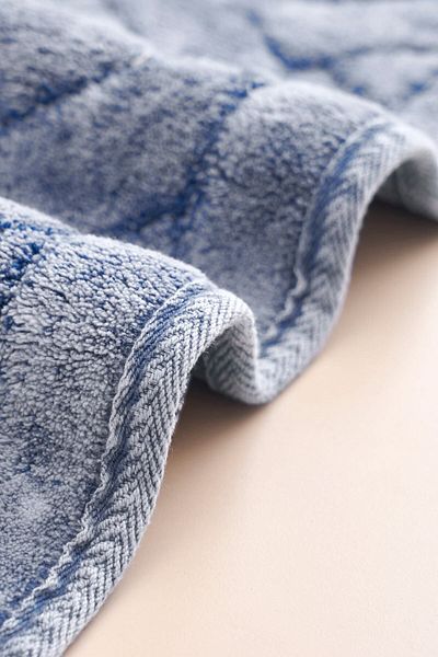 Dekoreko Luxury Home Cotton 2-Piece Toilet Set Bathroom Mat Set Sylvia Blue