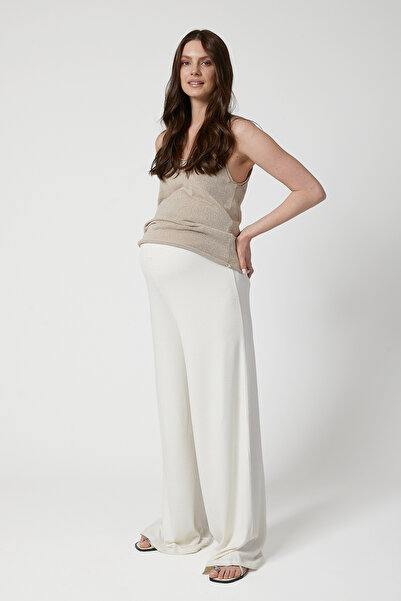 Style The Bump Palazzo Hamile Pantolon Beyaz