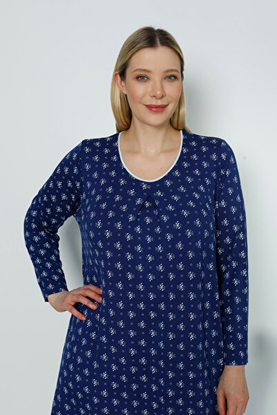 Lagertha by İntensive Cămașă de noapte pentru femei cu mânecă lungă, cu modele, dimensiuni mari