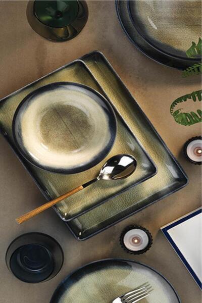 İkram Dünyası Kütahya Porselen Servis Tabağı Ve Kayık Salata Tabağı 27 Cm