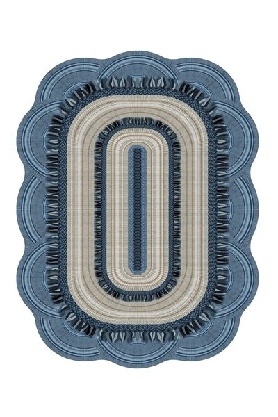 EXCLUSIVE Mavi Saray Figürlü Dijital Baskılı  Halı