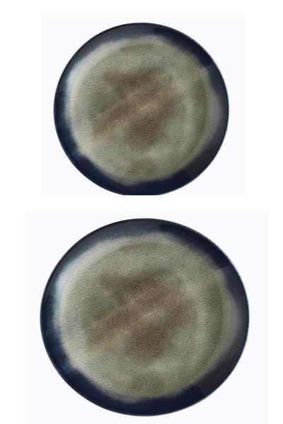 İkram Dünyası 28 cm and 25 cm Kütahya Porcelain Serving Plate Set of 2