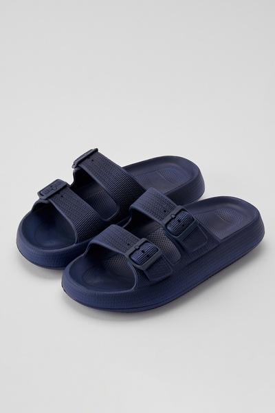 OZYO Papuci de plajă de vară casual cu platformă Eva cu bandă dublă Lily bleumarin