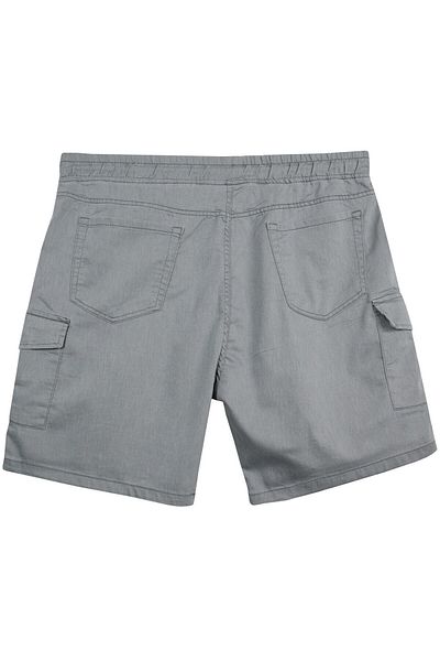 marufshop Large Size Gray Denim Shorts - 118-156 Kilo, Cargo Pocket