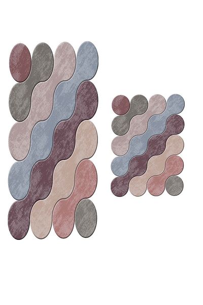 Dekoreko Special Cut 2-Piece Bath Mat Set Gladys Colorful