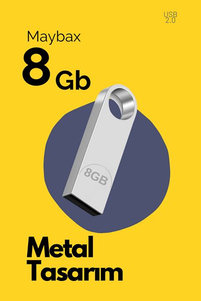 Maybax ذاكرة فلاش بتصميم معدني بسعة 8 جيجابايت - USB Traveller، بيانات شرائح التكنولوجيا الأحدث