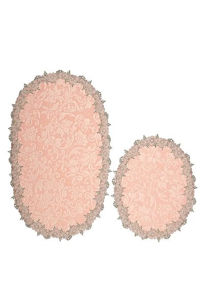 Dekoreko Welsoft Lacy 2-Piece Toilet Bathroom Set Raquel Powder