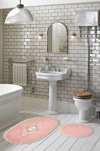 Dekoreko Welsoft Lacy 2-Piece Toilet Set Bathroom Mat Set Powder