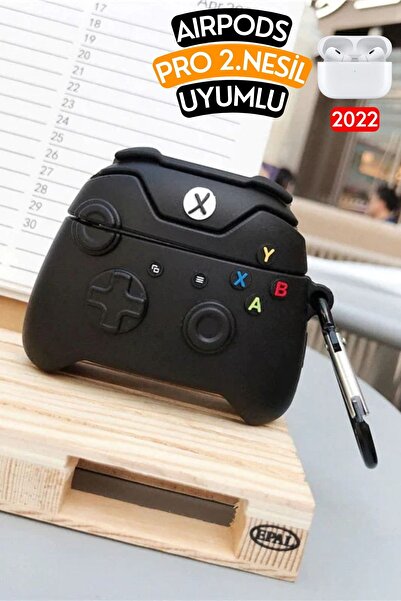 EWEC برو 2. حافظة سماعة رأس من السيليكون واقية بمشبك لطيف مع شكل وحدة تحكم ألعاب سوداء متوافقة مع الجيل