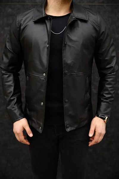 MEECY MAN Schwarze Herren-Lederjacke