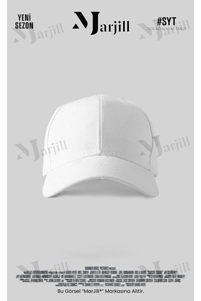 Marjill Unisex White Sports Cap - Adjustable with Back Velcro