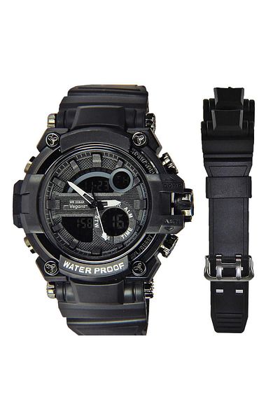 Vegans 8015 Replacement Watchband Double Watch Silicone Men's Wristwatch