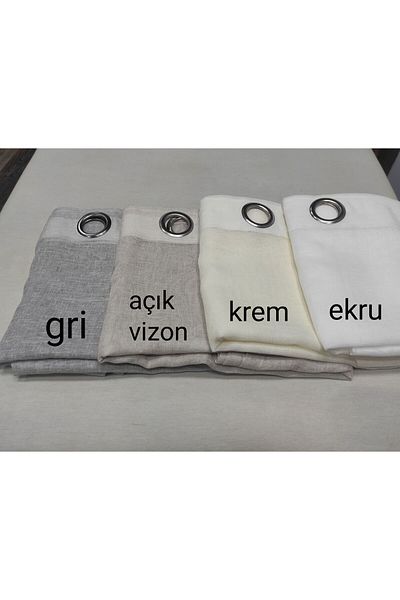 Evcimenhome Rustic Tulle Eyelet Metal Encapsulated Foldet Linen 180Cmx230Cm Color: Ecru
