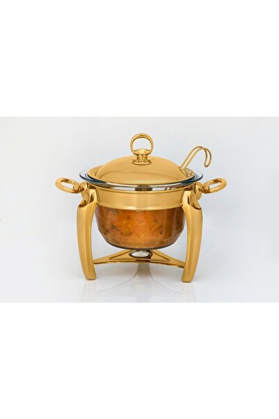 MATSteel Gold Mum Isıtıcılı Çorba Sercis Seti 4 Lt